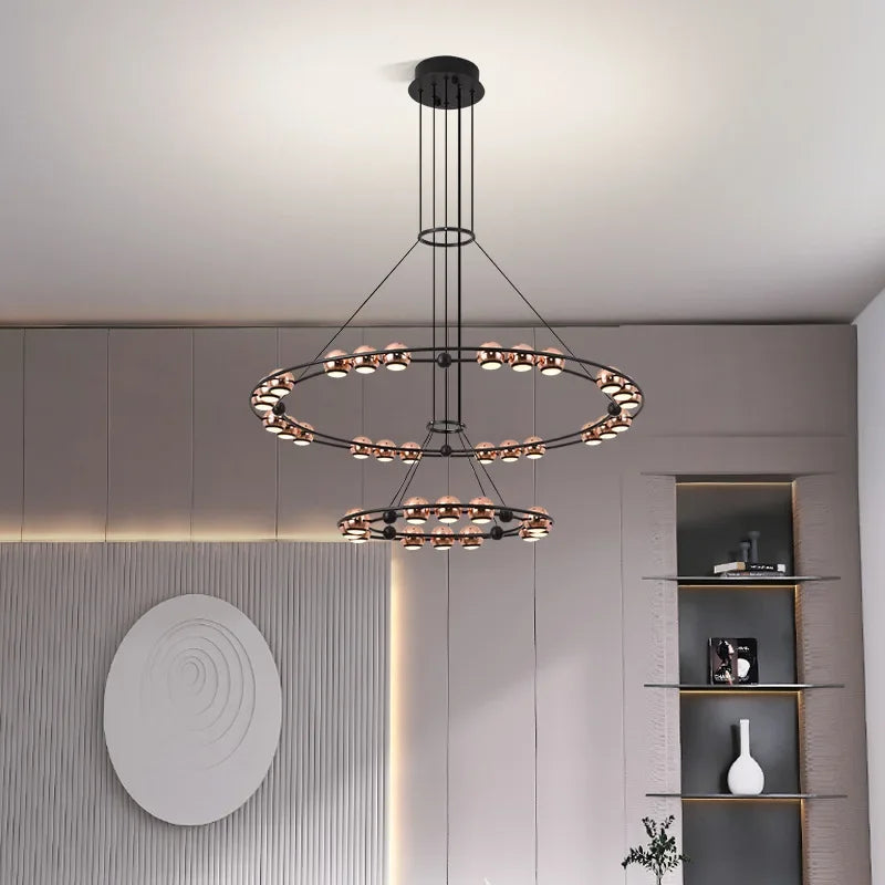 lustre LED circulaire moderne design nordique pour intérieur élégant