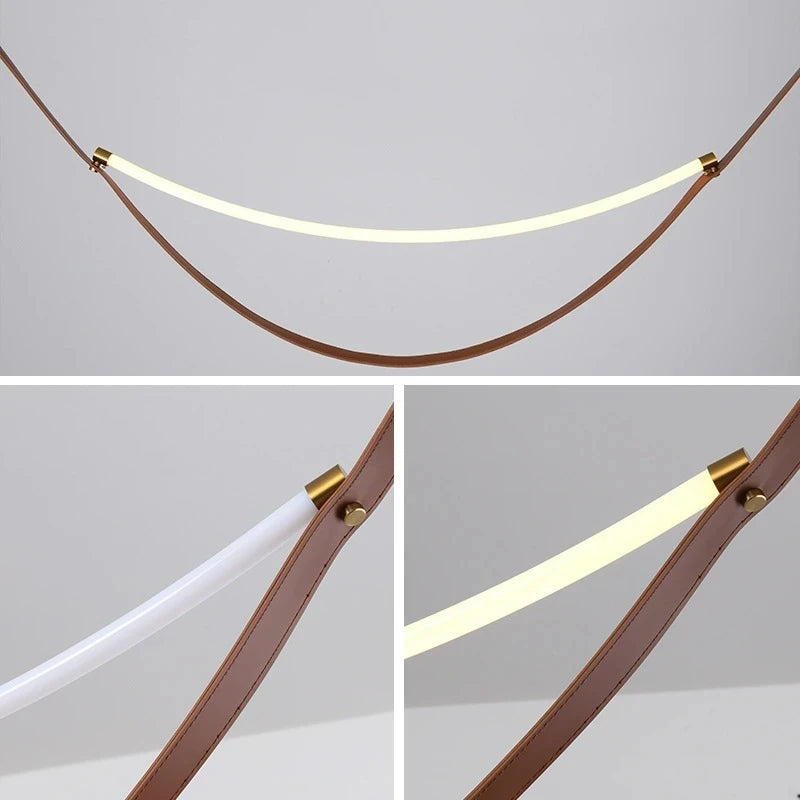 lustre design italien avec lampe à led tube - vue 6 sur 14