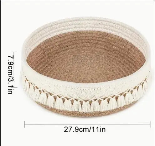 panier tissé en corde pour rangement divers et cosmétiques - vue 5 sur 8