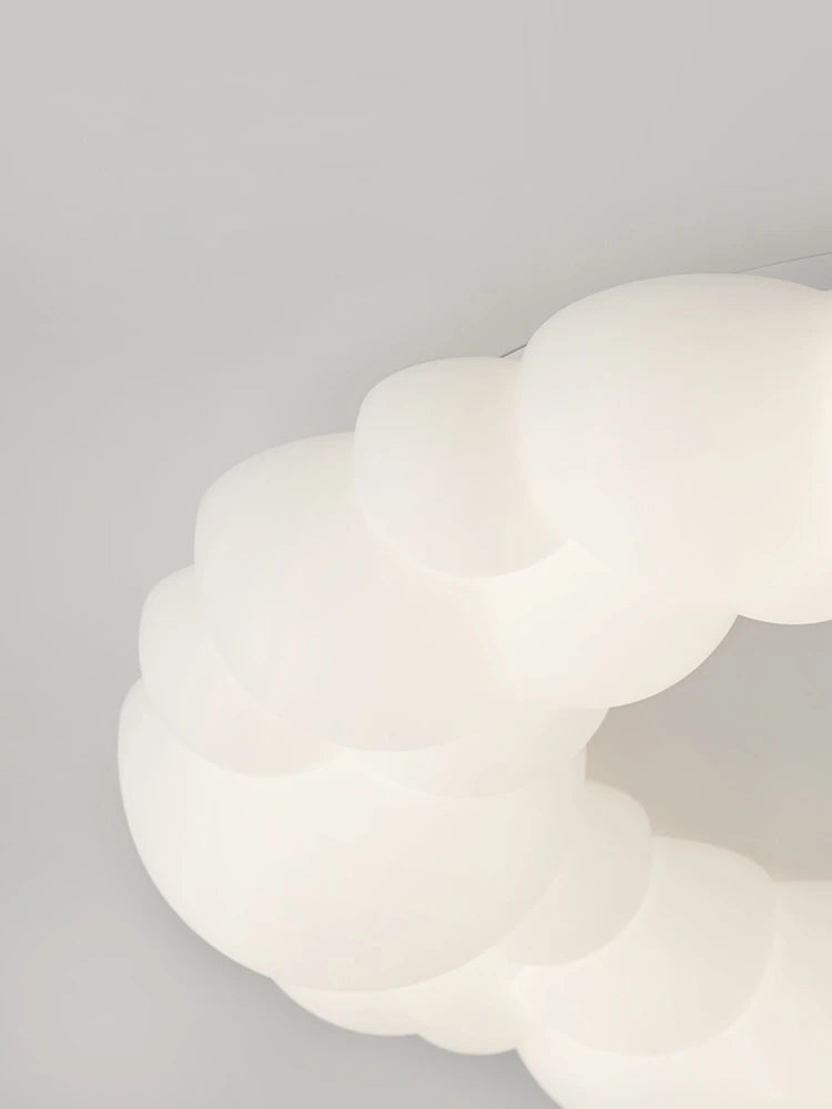 lampe nuage moderne led design anneau nordique éclairage lustre - vue 4 sur 14
