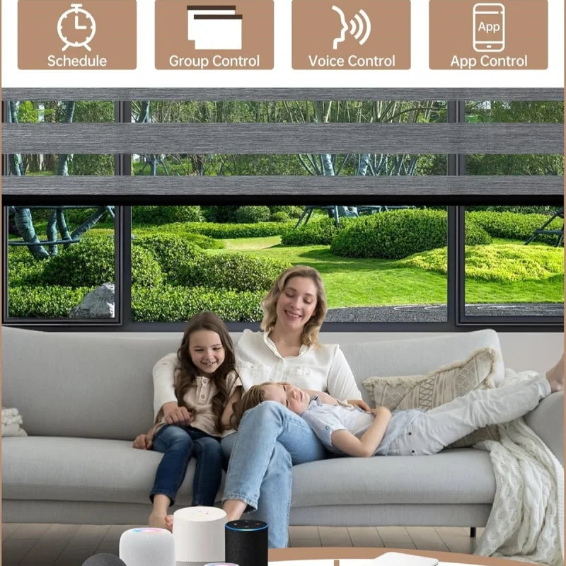 Store enrouleur occultant double couche wifi telecommande salon - vue 5 sur 8