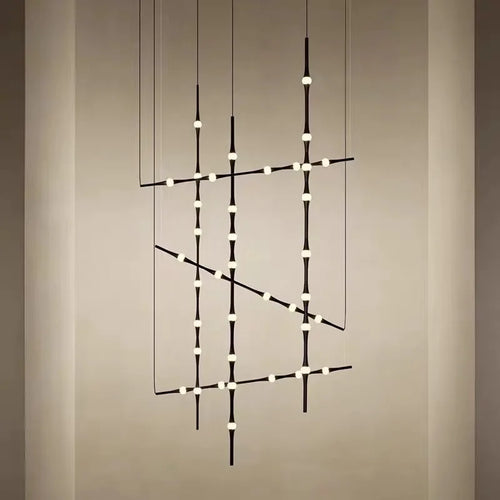 suspension nordique en acrylique design bambou pour décoration intérieure - vue 3 sur 10
