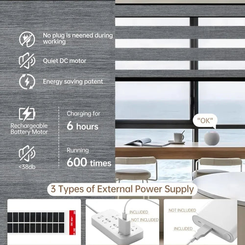 Store enrouleur occultant double couche wifi telecommande salon