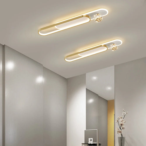lustre moderne de luxe simple étoilé longue bande encastrée - vue 2 sur 14
