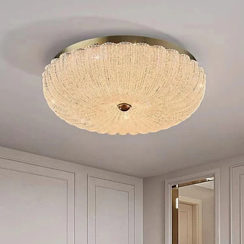 Plafonnier rond design en cristal de luxe