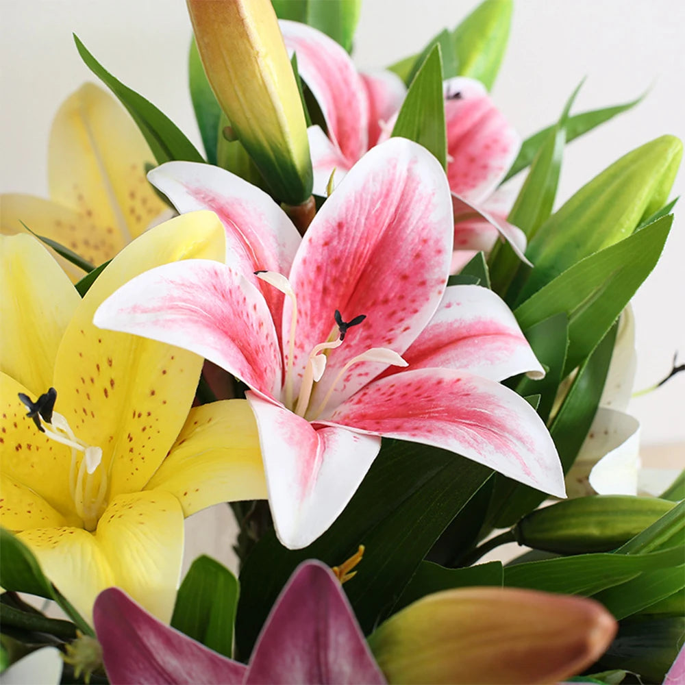 fleurs artificielles de lys pour décoration de jardin et mariage - vue 5 sur 13