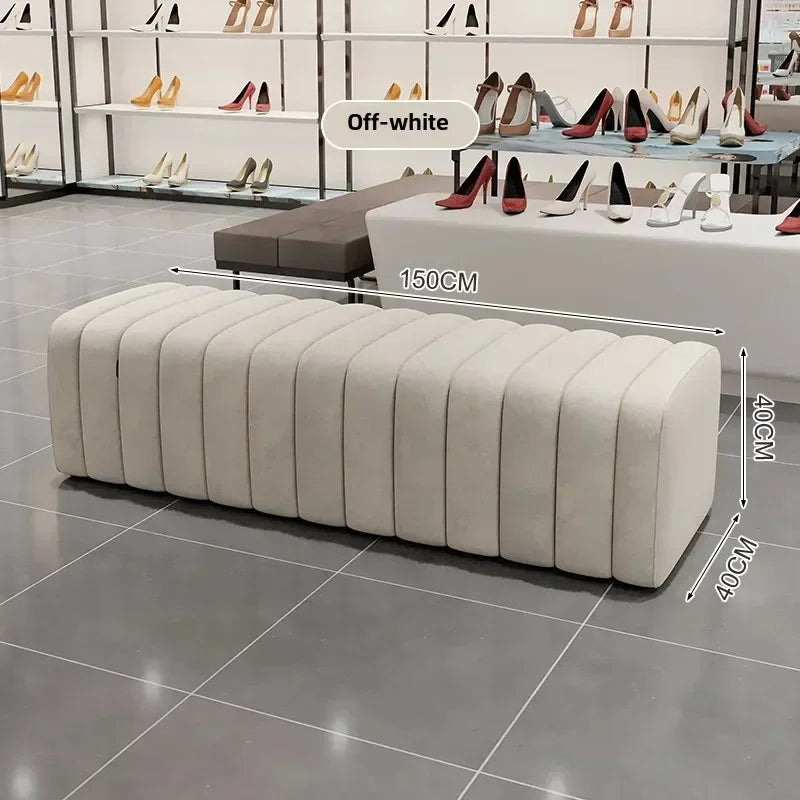 banc à chaussures design moderne avec repose pieds doux et confortable - vue 8 sur 26