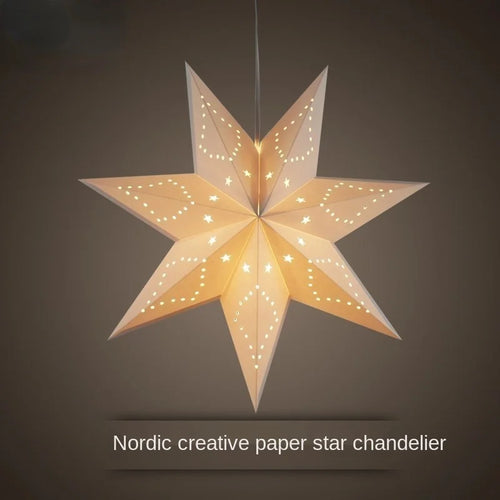 lustre créatif étoile à cinq branches led décoratif suspendu