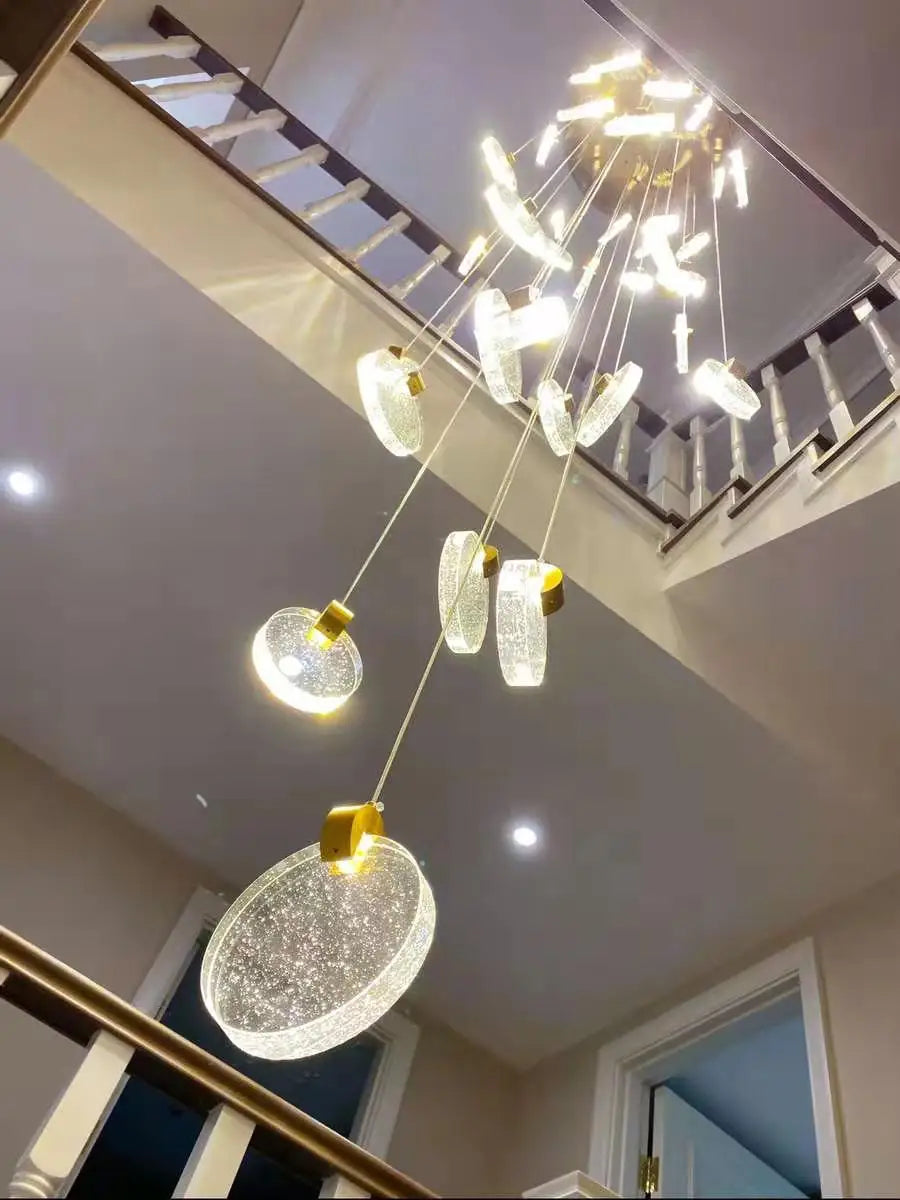 lustre moderne à LED pour escalier et duplex intérieur - vue 2 sur 12
