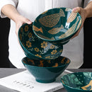 Bol ramen japonais céramique motif floral 12l