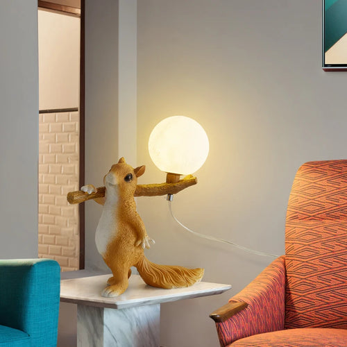 Nordique créatif LED dessin animé Animal écureuil lampe de Table chambre lampe de chevet bureau chambre d'enfants lampes décoratives