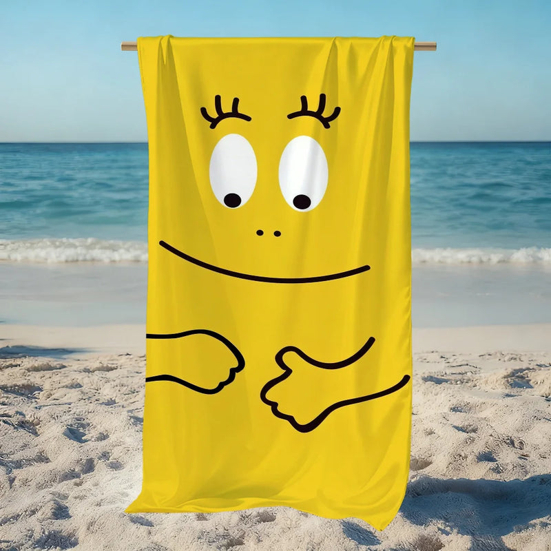 serviette de plage barbapapa motif cartoon sechage rapide