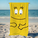 Serviette de plage barbapapa motif cartoon séchage rapide