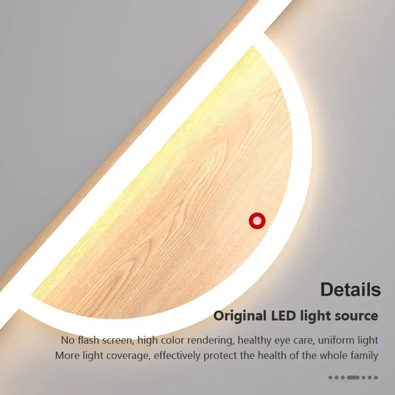 applique murale led moderne grain de bois décoration intérieure - vue 6 sur 21