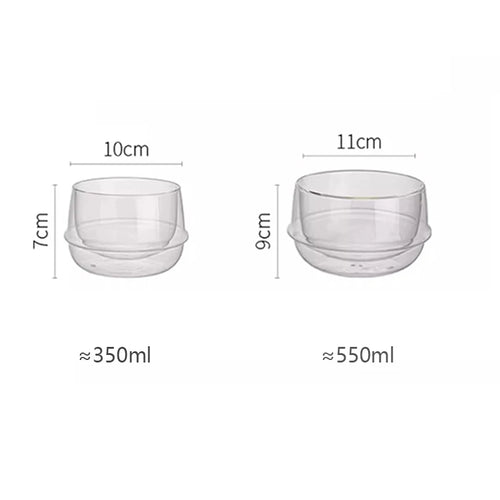 Bol verre double paroi borosilicate isolant petit dejeuner