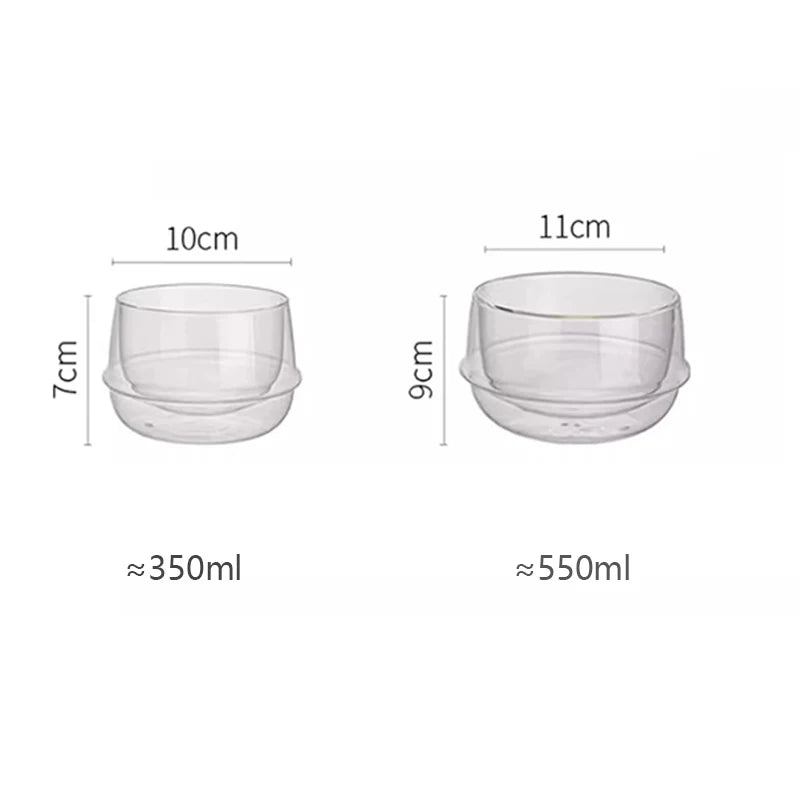 Bol verre double paroi borosilicate isolant petit dejeuner - vue 7 sur 8