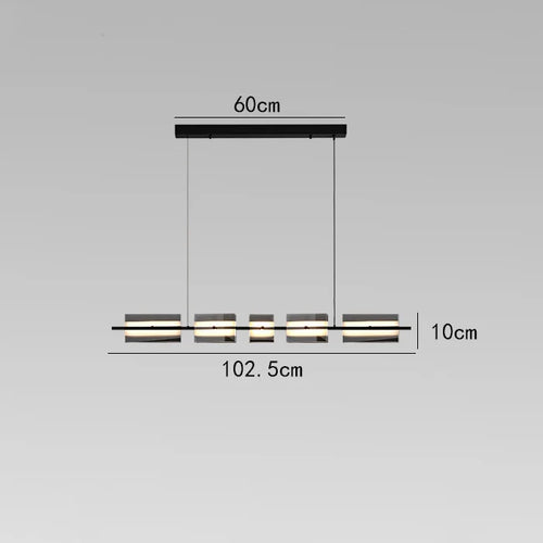 lustre minimaliste italien en cuivre et verre moderne - vue 9 sur 8
