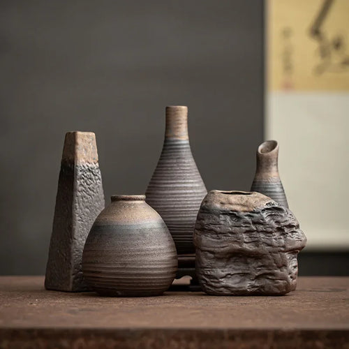 vases en céramique antiques faits main style minimaliste moderne - vue 2 sur 10