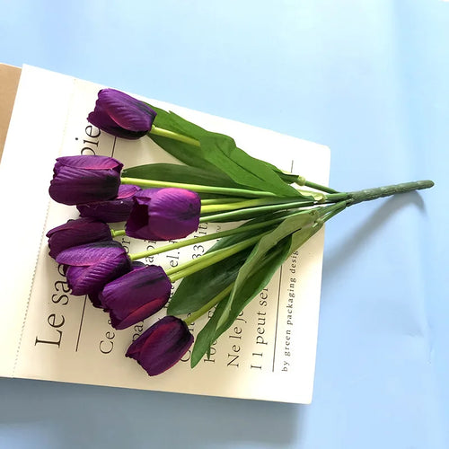 bouquet de tulipes artificielles pour mariage et décoration intérieure - vue 6 sur 11