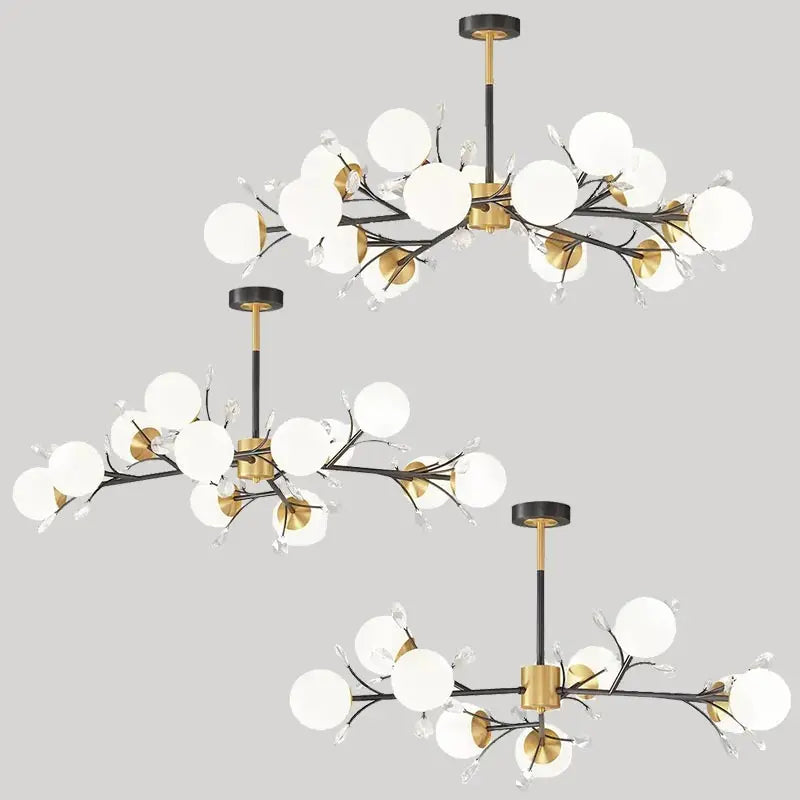 lustre en cristal nordique à led pour décoration intérieure moderne