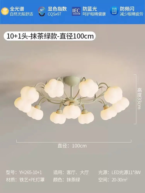 plafonnier moderne à LED avec couverture en coton décorative - vue 8 sur 12