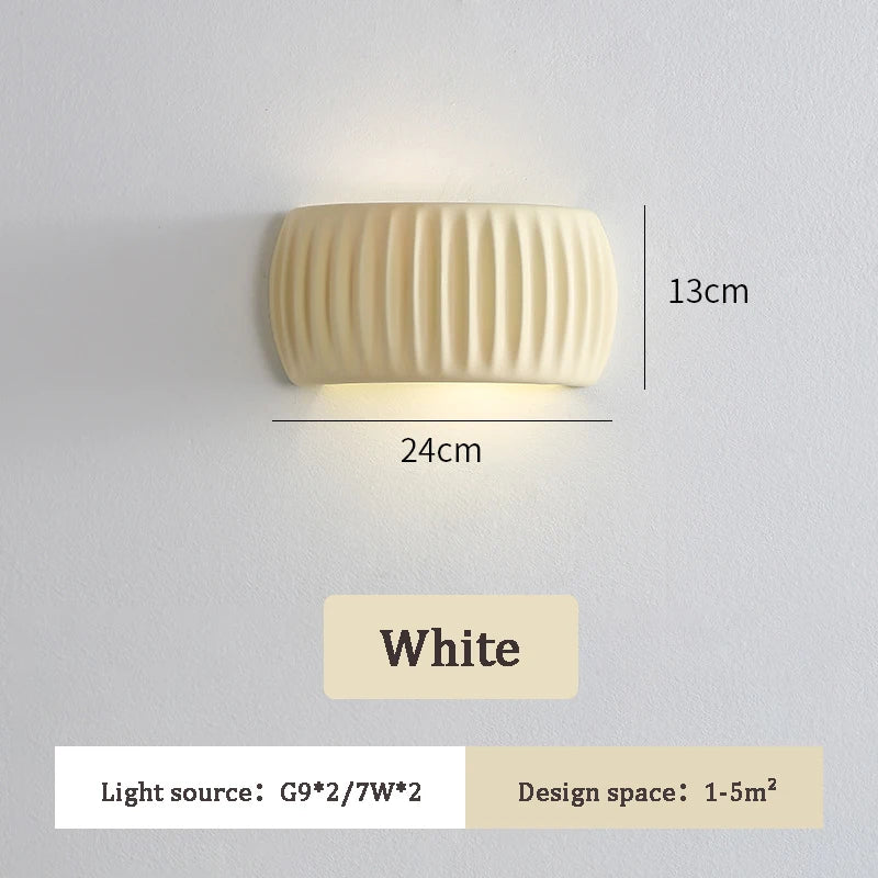 Applique murale led en résine forme vent crème éclairage intérieur - vue 3 sur 13