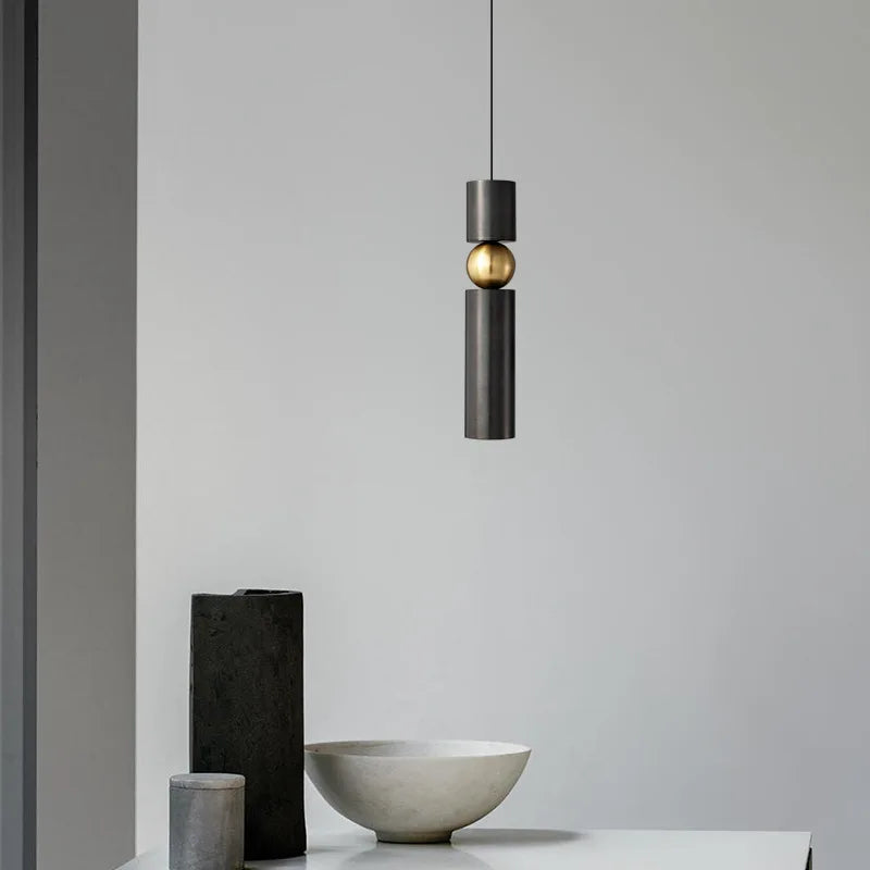 lampe suspendue led en laiton idéale pour bar moderne