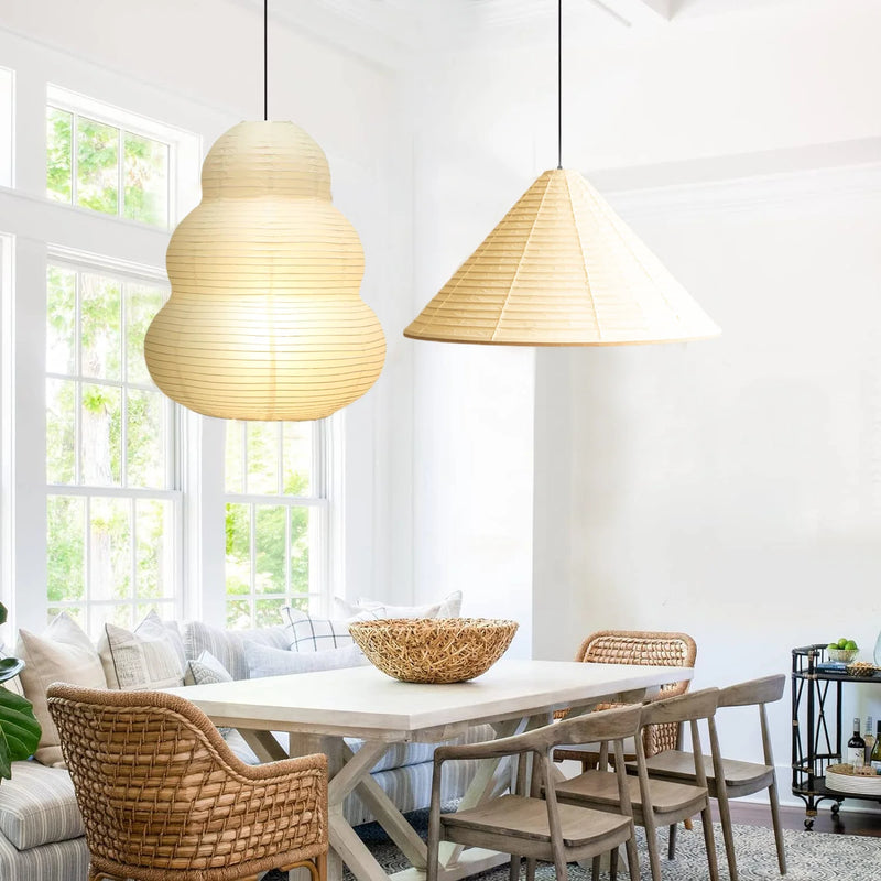suspension noguchi en papier de riz style moderne
