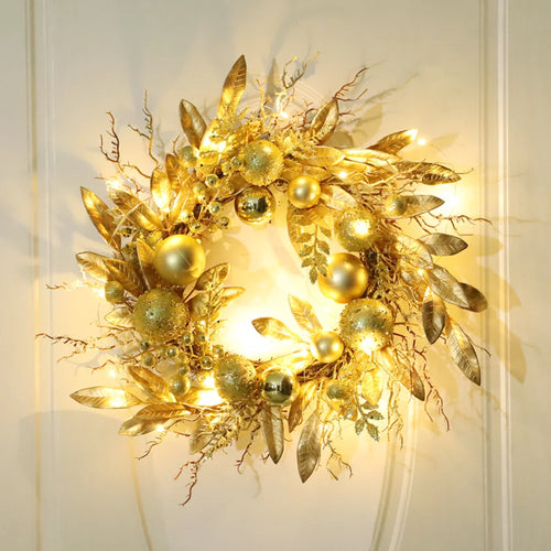 couronne de Noël décorative pour porte d'entrée suspendue Nouvel An 2025 - vue 3 sur 6