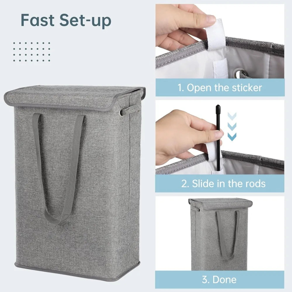 panier à linge pliable avec couvercle pour rangement pratique