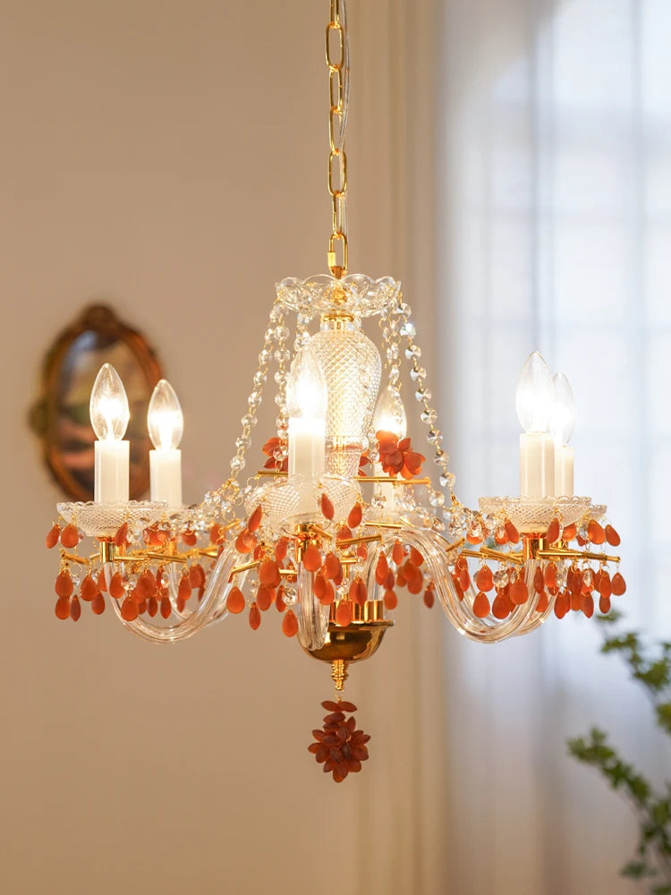 lustre en cristal pour éclairage de jardin et restaurant - vue 3 sur 7