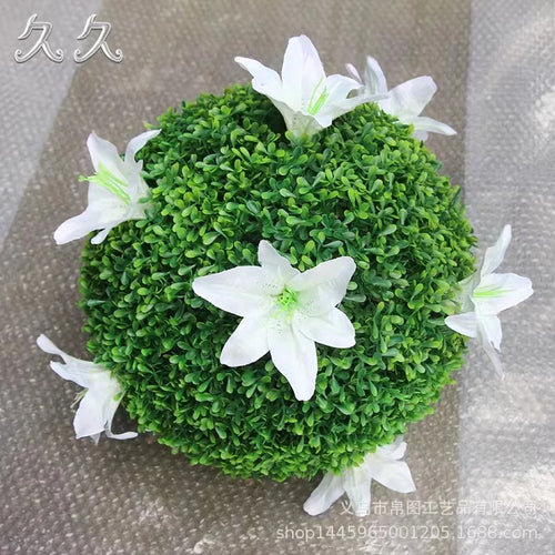 boule décorative en gazon artificiel pour jardin mariage et balcon - vue 11 sur 10