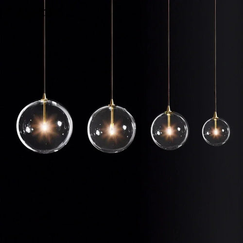 suspension en verre transparent pour un éclairage moderne décoratif - vue 6 sur 10