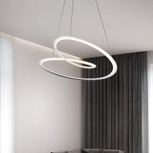 suspension moderne à led avec anneau doré pour décoration intérieure - vue 5 sur 12