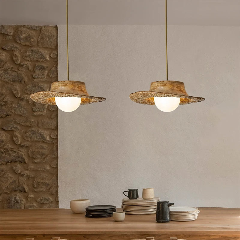suspension led style wabi sabi nordique simple pour restaurant - vue 3 sur 13