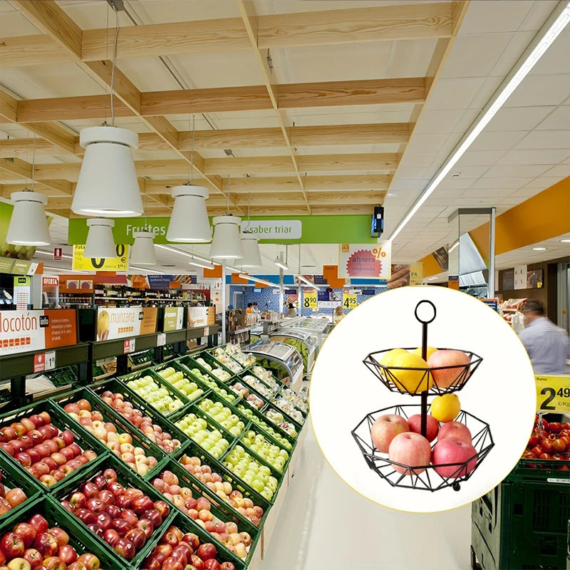 panier à fruits en fer multifonctionnel pour cuisine et bureau - vue 8 sur 8