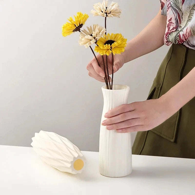 vase nordique en plastique pour fleurs décoratives modernes - vue 7 sur 12