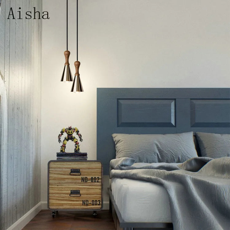 lustre en bois massif pour un éclairage intérieur décoratif - vue 5 sur 7