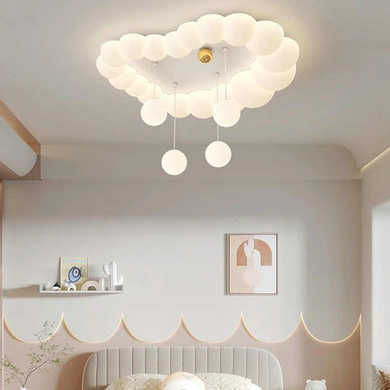 plafonnier nuage moderne pour chambre d'enfant et salon - vue 4 sur 10
