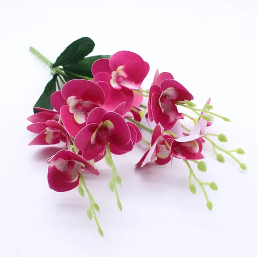 fleurs artificielles 3d décoration orchidée papillon phalaenopsis faux fleurs - vue 8 sur 17