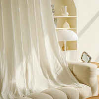Voilage rideau tulle plissé motif végétal salon chambre