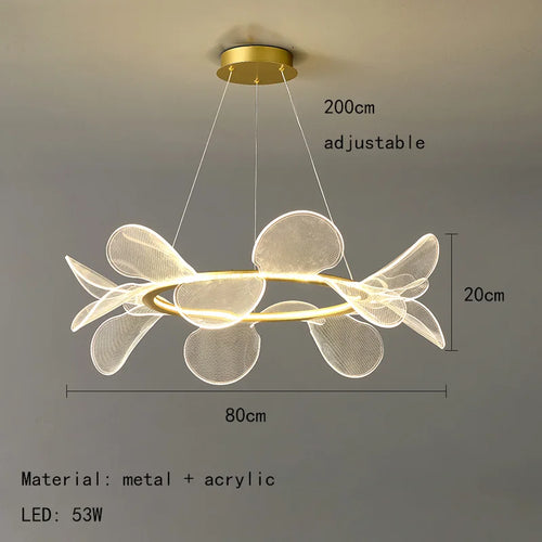lustre en acrylique avec anneau doré à intensité variable  livraison directe - vue 10 sur 10