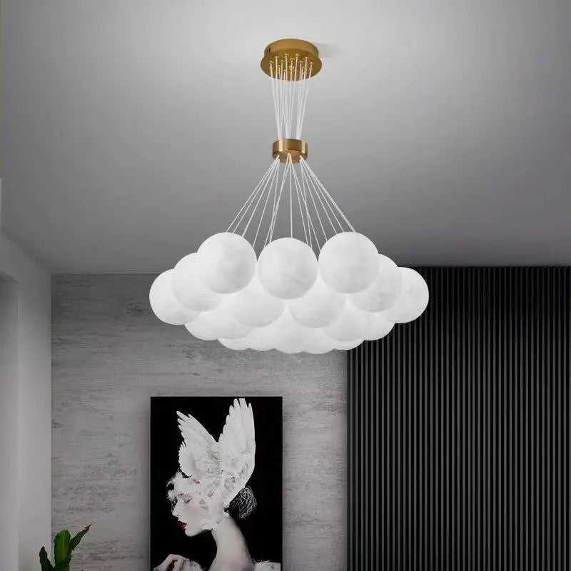 lustre lumineux nuage pour chambre d'enfants décorative - vue 4 sur 12
