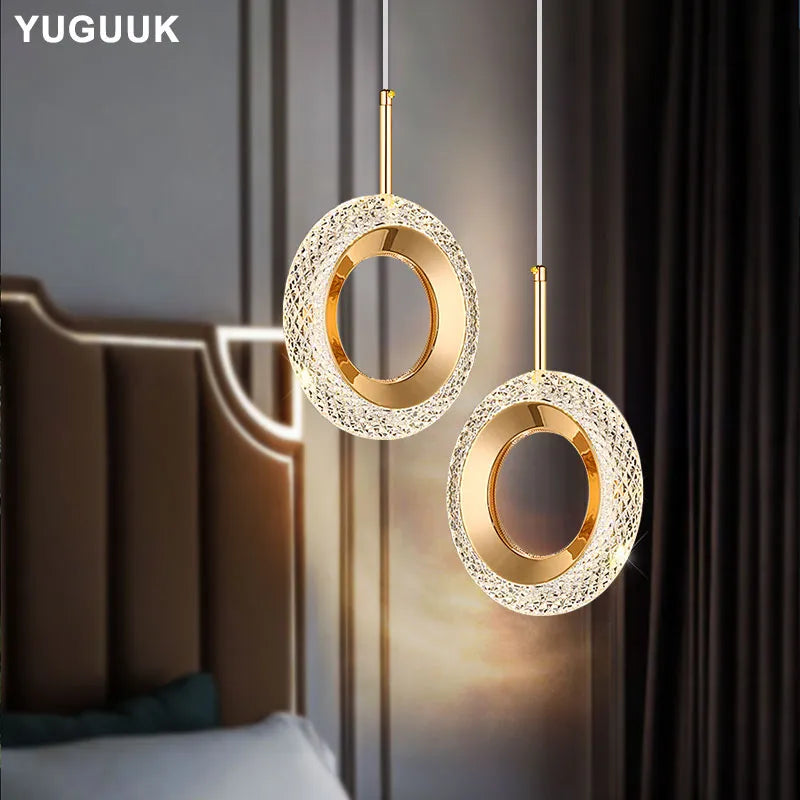 Anneau nordique suspension LED lumières intérieur lampe suspendue décor de chambre pour chevet chambre salon moderne suspension