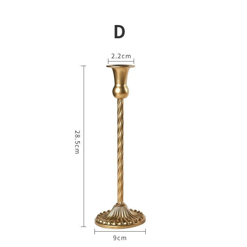 kit de bougeoirs décoratifs en laiton doré pour mariage et dîner - vue 15 sur 18