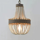 lustre vintage en bois perle style campagne américaine