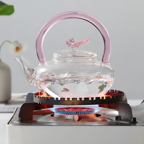 Théière papillon verre borosilicate résistante chaleur 500ml