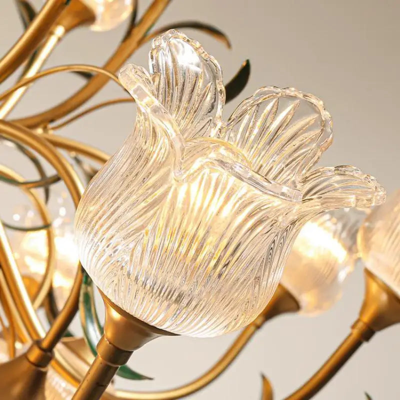 lustre méditerranéen en verre avec motifs floraux tendance - vue 6 sur 8