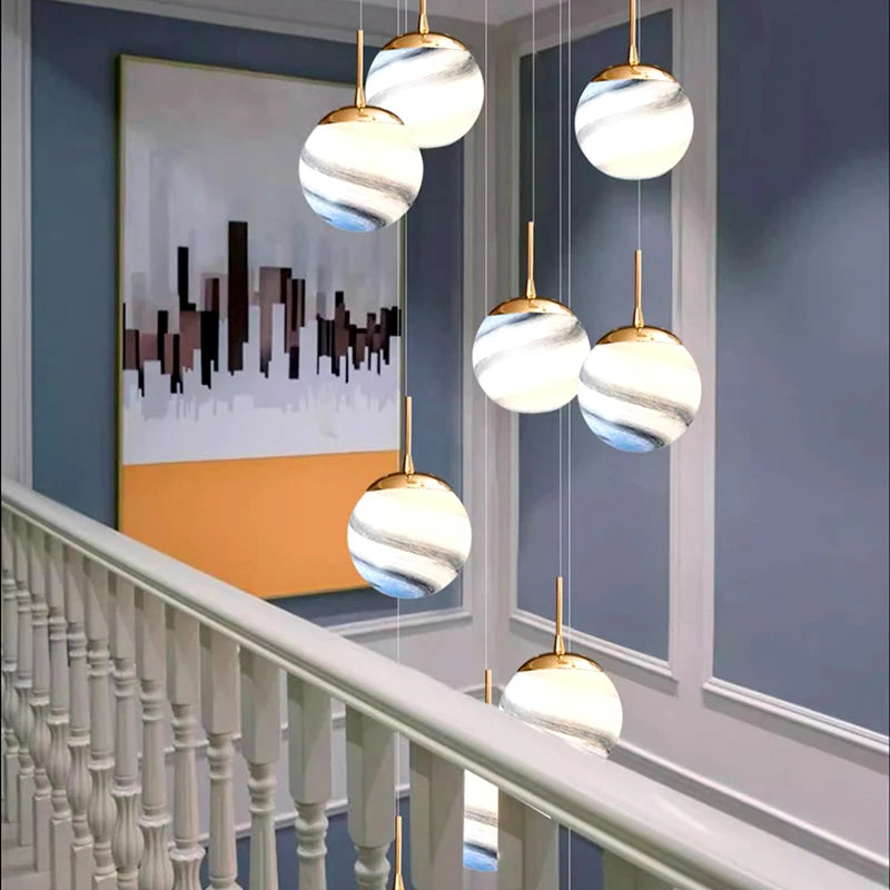 Lustre d'escalier moderne éclairage intérieur plafonnier pour salon éclairage intérieur