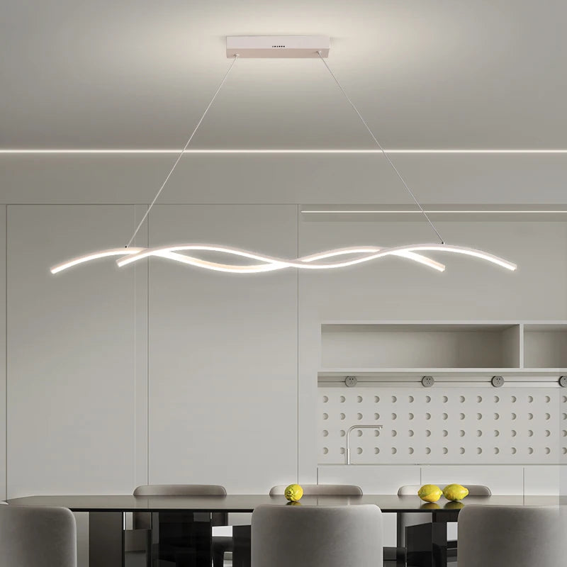 Modern minimalist dining room LED chandelier, living room, study room, bedroom, bar, interior decoration lighting chandelier - vue 4 sur 11